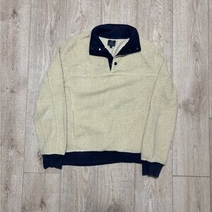 J. Crew Zip Up Sweater in Cream and Navy